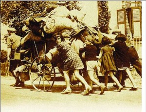 Fleeing children