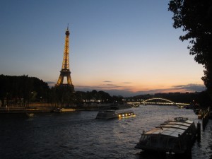 Beautiful sunset and La Tour Eiffel