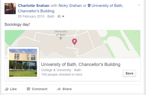 The long haul to Bath was definitely worth it, so naturally I had to inform Facebook! This seems like an age ago now, considering I'm edging towards the end of my first year!