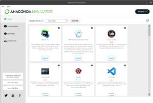 Anaconda Navigator window on a computer