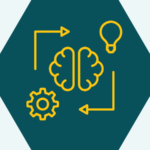 A hexagon with an icon representing adaptability