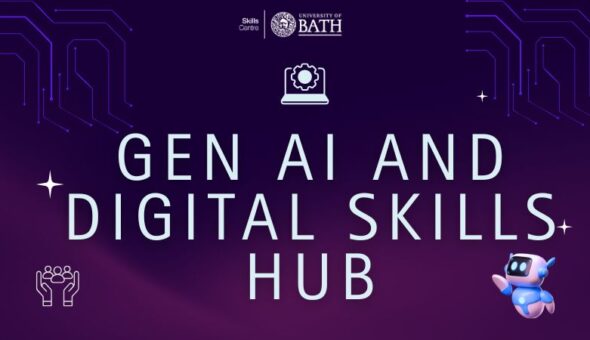 An image showing the words 'Gen AI and Digital Skills Hub'