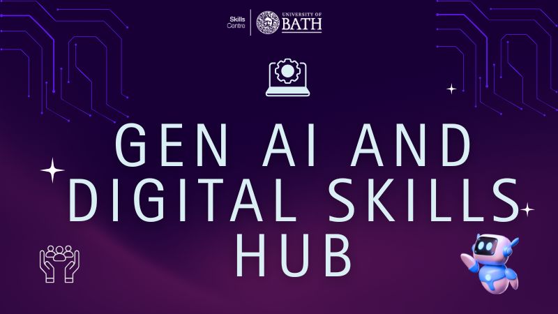 An image showing the words 'Gen AI and Digital Skills Hub'