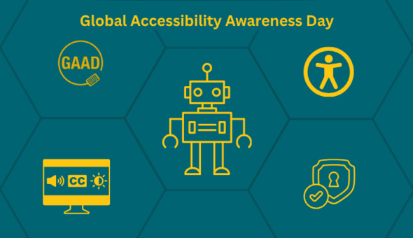 A series of icons indicating digital literacy and accessibility awareness