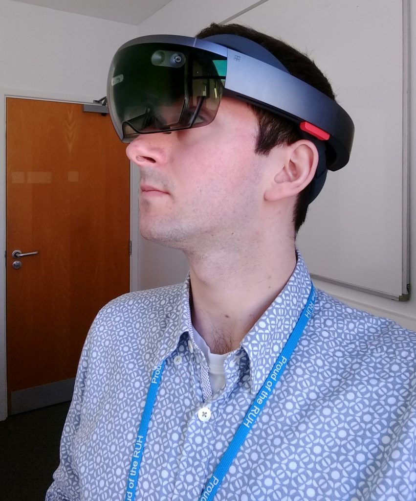 Wearing the HoloLens