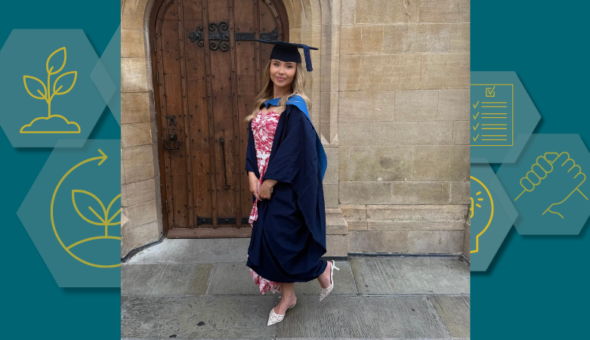 A photograph of Sophie Westen at her graduation