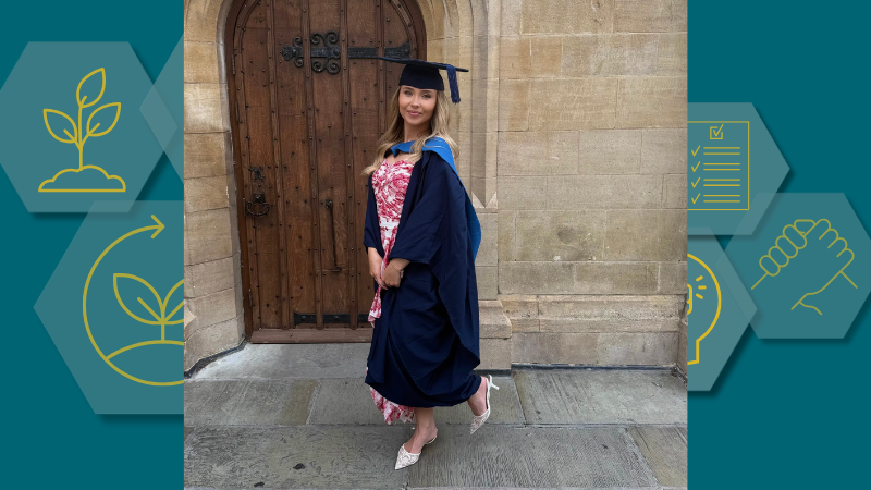 A photograph of Sophie Westen at her graduation