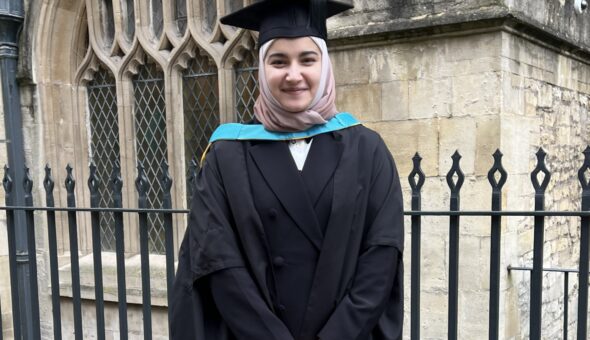 A photogaph of Mariam Amhaz at her graduation