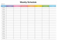 Example of a Weekly Schedule sheet