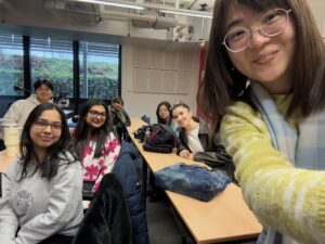 Group of students around a table