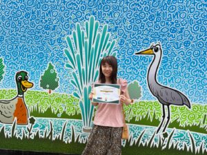 Student with certificate