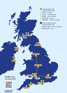 A screenshot of the 2025 master's prospectus showing the UK map page