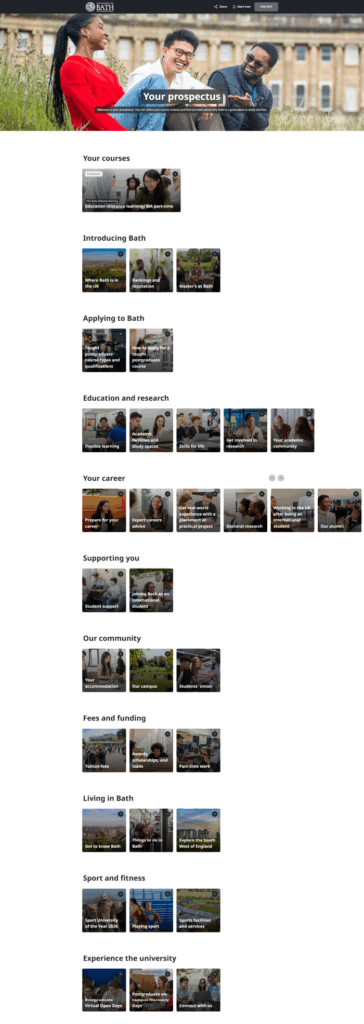 A screenshot of prospectus.bath.ac.uk, showing the full overview page