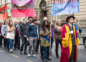 29095 50th Anniversary Celebrations 25 Oct 2016. University of Bath marks the 50th Anniversary of receiving its Royal Charter from the Queen. A procession of staff and University Officers makes its way from the Guildhall to the Abbey where performances and speeches are made. The Chancellor, HRH The Earl of Wessex, presides over the event. Client: Lara Stanley - Alumni and Development