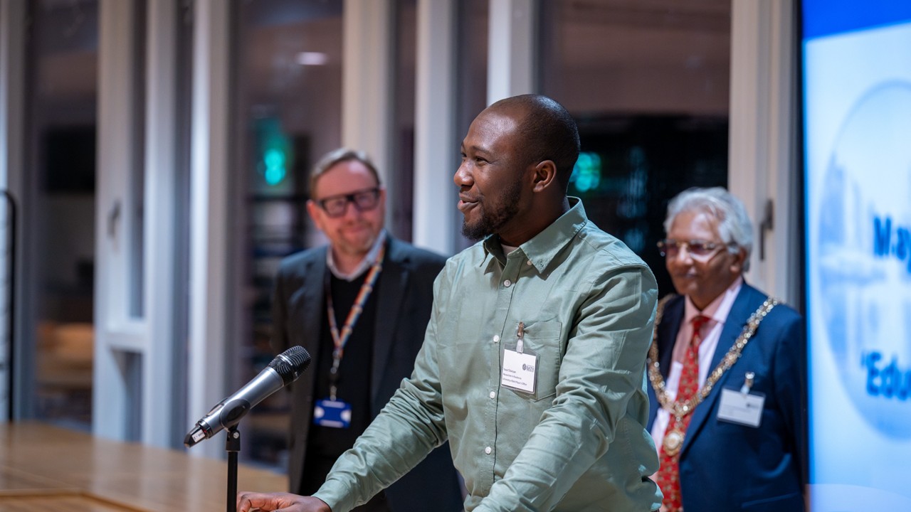 Yusuf at the launch of Education is Empowerment on campus in January.