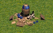 Granary of the Egyptian civilisation in the Stone Age, as portrayed in Age of Empires I. Courtesy of Microsoft Studios. 