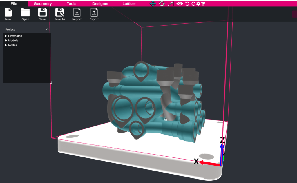 CAD image on computer of servovalve