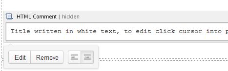 HTML Comment marcro in editing mode