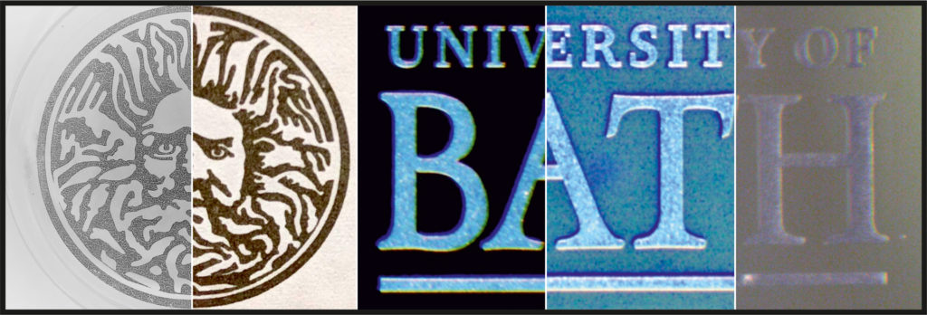 University of Bath logo made from four different nano materials