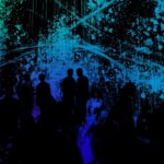 Image in abstract of digitalised people