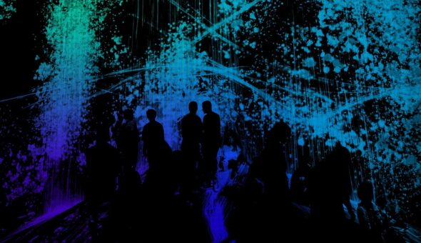 Image in abstract of digitalised people