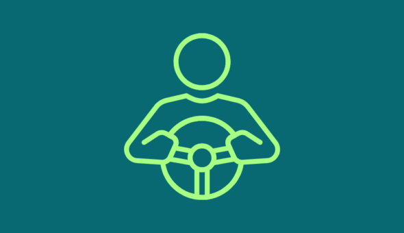 Icon of a person at a steering wheel