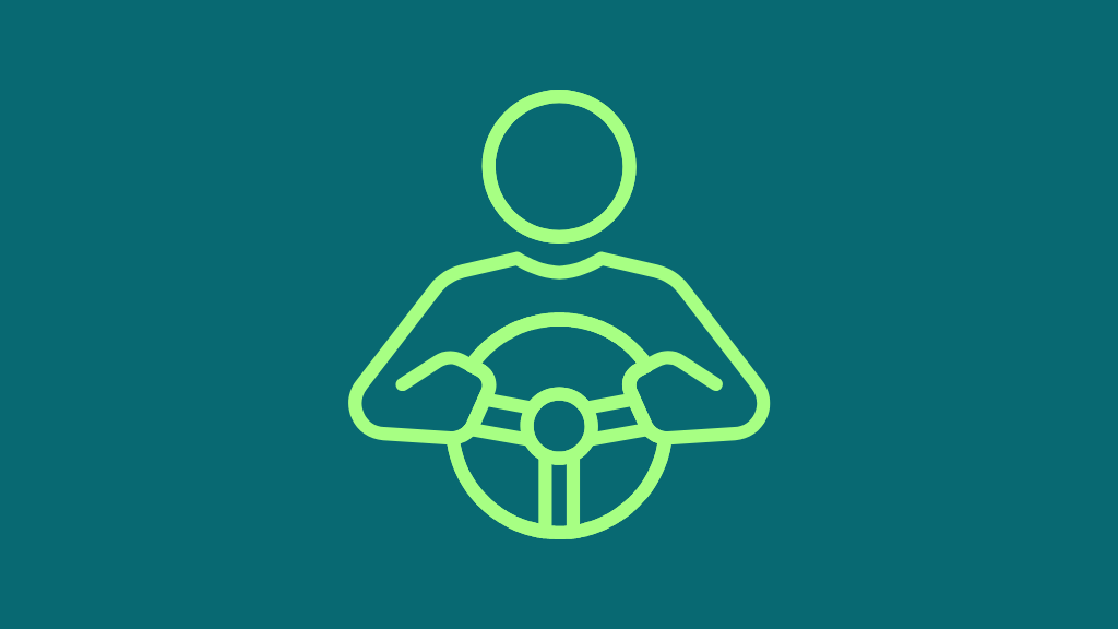 Icon of a person at a steering wheel