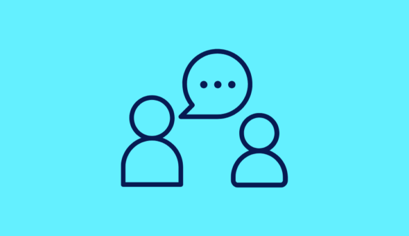 Icons of adult speaking to child