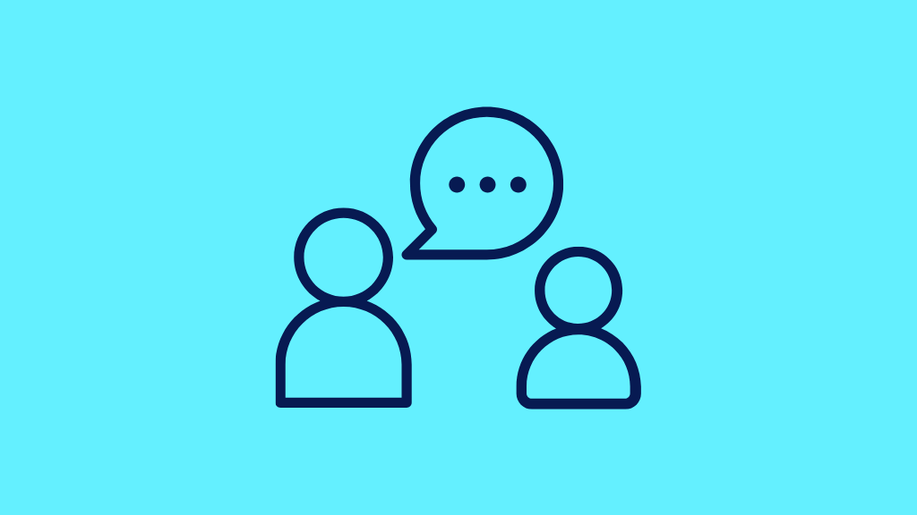 Icons of adult speaking to child