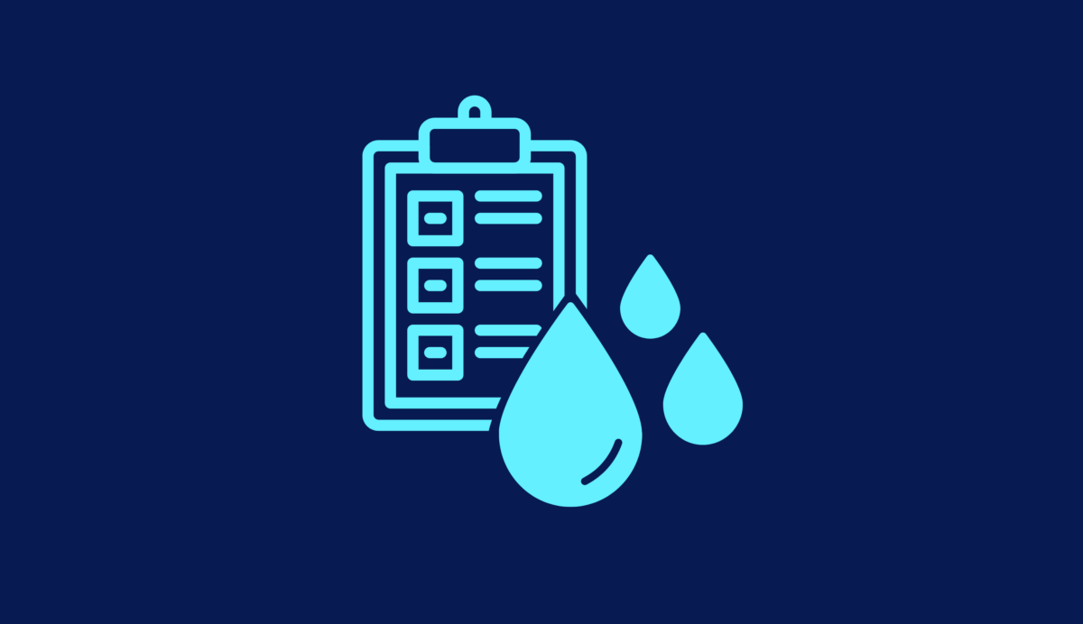 Icon of water and a clipboard