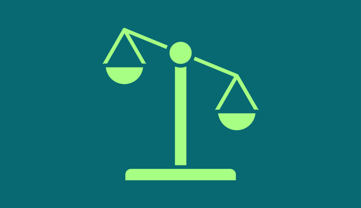 Icon of unbalanced scales