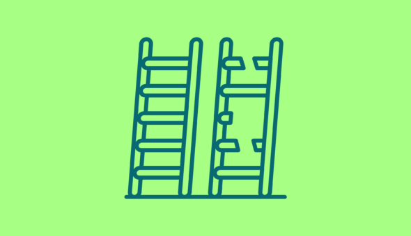 Two ladders, one with broken rungs