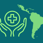 Icon comprising Latin American countries and care symbol