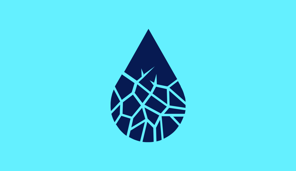 Rain drop with fracture lines through it