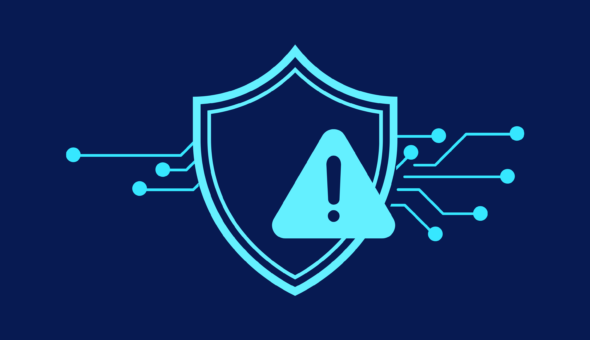 Shield icon with exclamation point warning sign