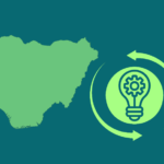 Nigeria country map with a lightbulb