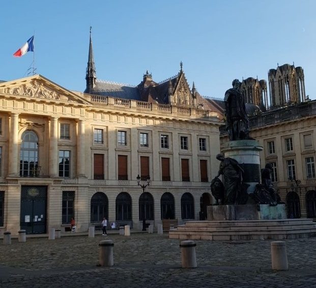 Buildings and the French flag