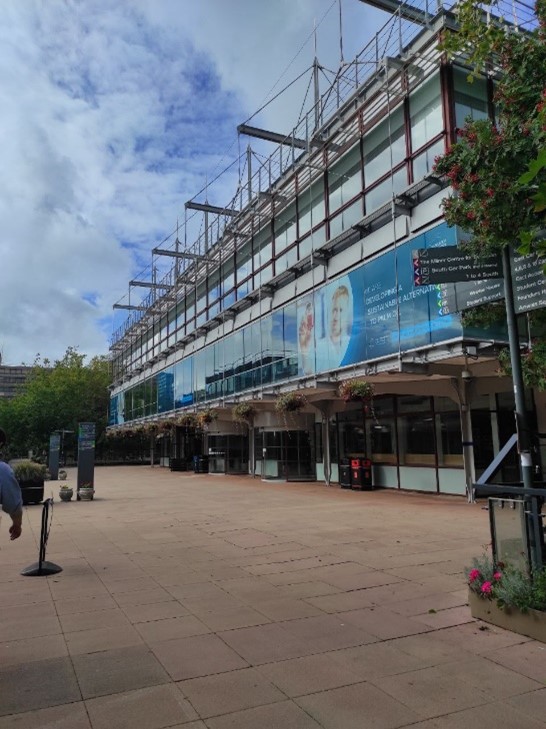 view of the library building