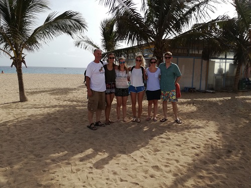 Group of researchers on the beach