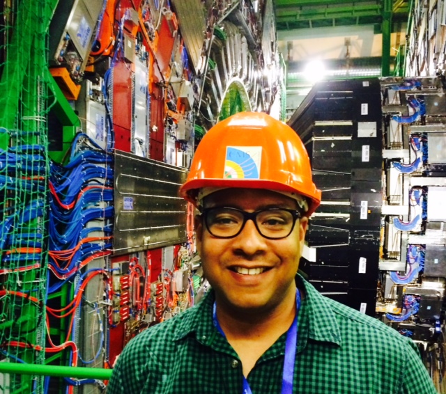 Matthew Wilson, one of our newest members of the group, at CERN's Large Hadron Collider