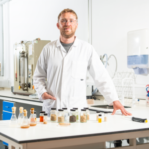 Professor Chris Chuck in his lab