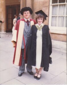 Becky Packer and her husband, Julian, on their graduation day