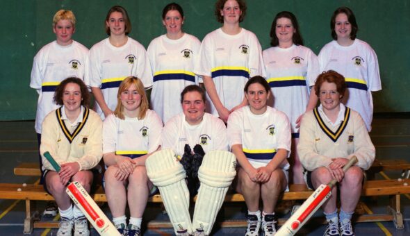 A group of female cricket players