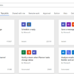 Screenshot of the templates screen in Power Automate with 8 options and a search bar at the top.