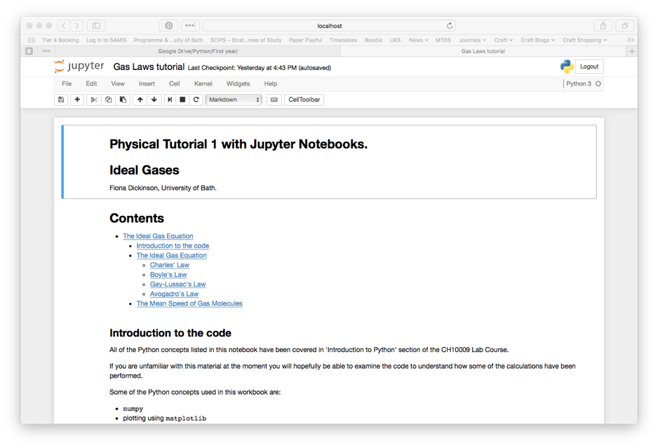 An example Jupyter Python notebook