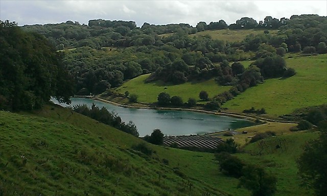 Monkswood reservoir, where one of the presenters is testing the impact tiny creatures have on the flow of oxygen in the water.