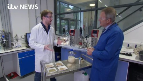 Chris Chuck interviewed for ITV after the announcement of last year's new funding to develop a yeast-based alternative to palm oil.