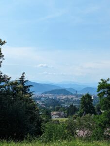 View of Graz city and nearby hills.