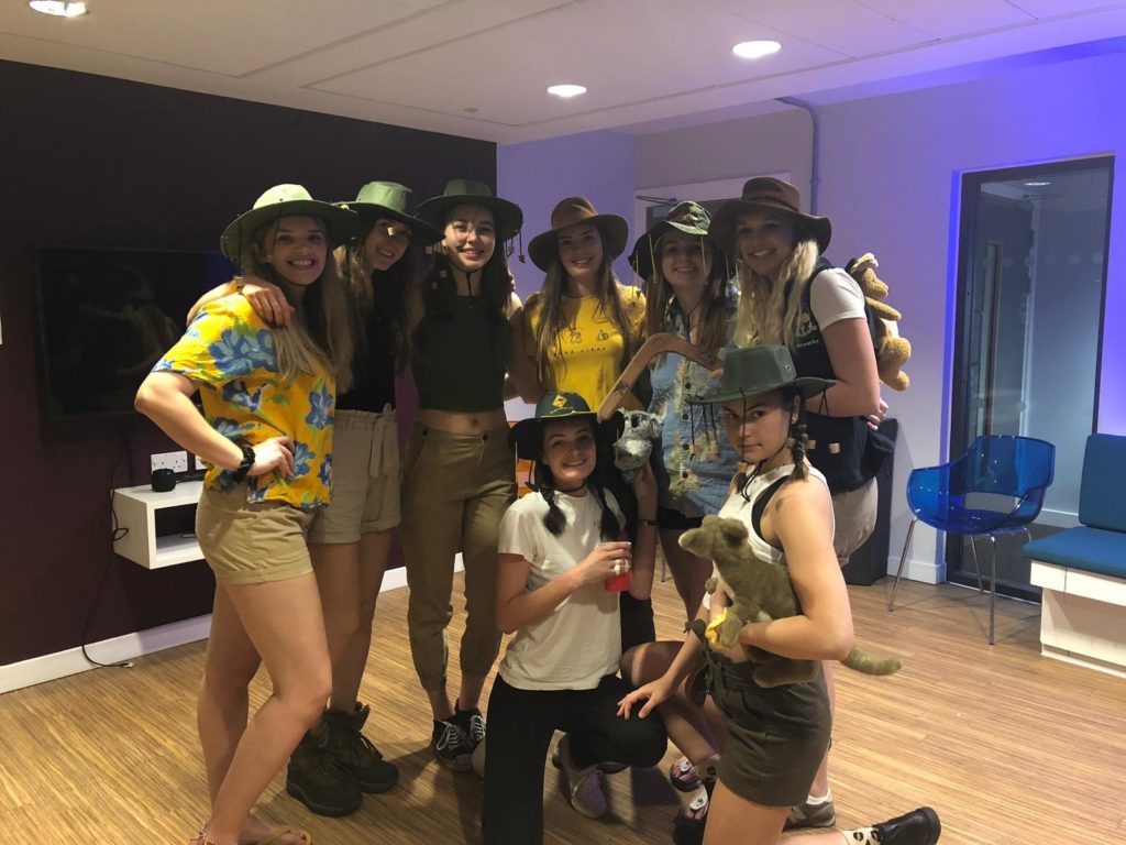 A group of students in Australian themed fancy dress