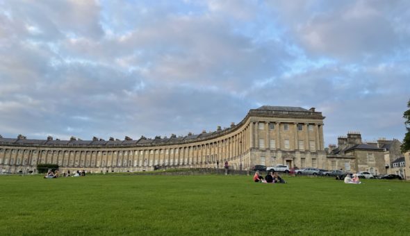 The Royal Crescent, which is a row of terraced houses in the shape of a crescent.